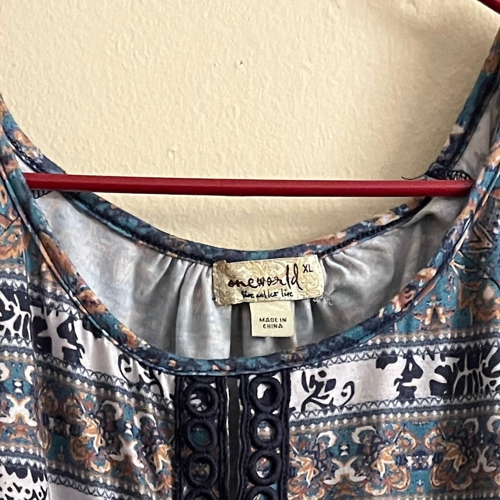 Multi Patterned Boho Blouse - Picture 8 of 8